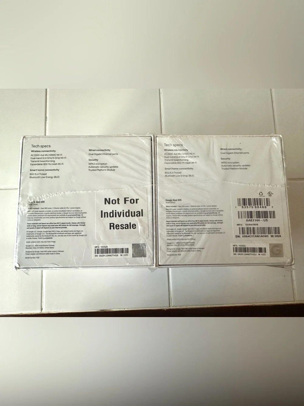 Google Nest Wifi AC2200 Mesh WiFi Routers 2-Pack New Sealed Snow